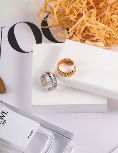 Crowned Ice White Gold Ring S925 Sterling Silver, Dainty Elegant Stacking Band, Thin Wedding Promise Ring for Women