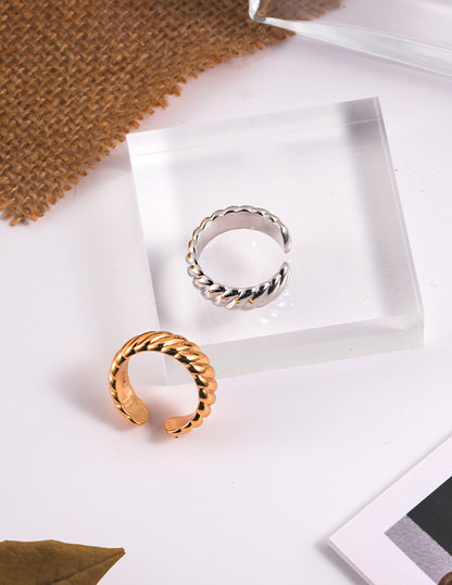 Crowned Ice White Gold Ring S925 Sterling Silver, Dainty Elegant Stacking Band, Thin Wedding Promise Ring for Women