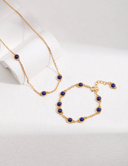 S925 Sterling Silver Natural Stone Jewelry – Tiger’s Eye & Lapis Lazuli Collection