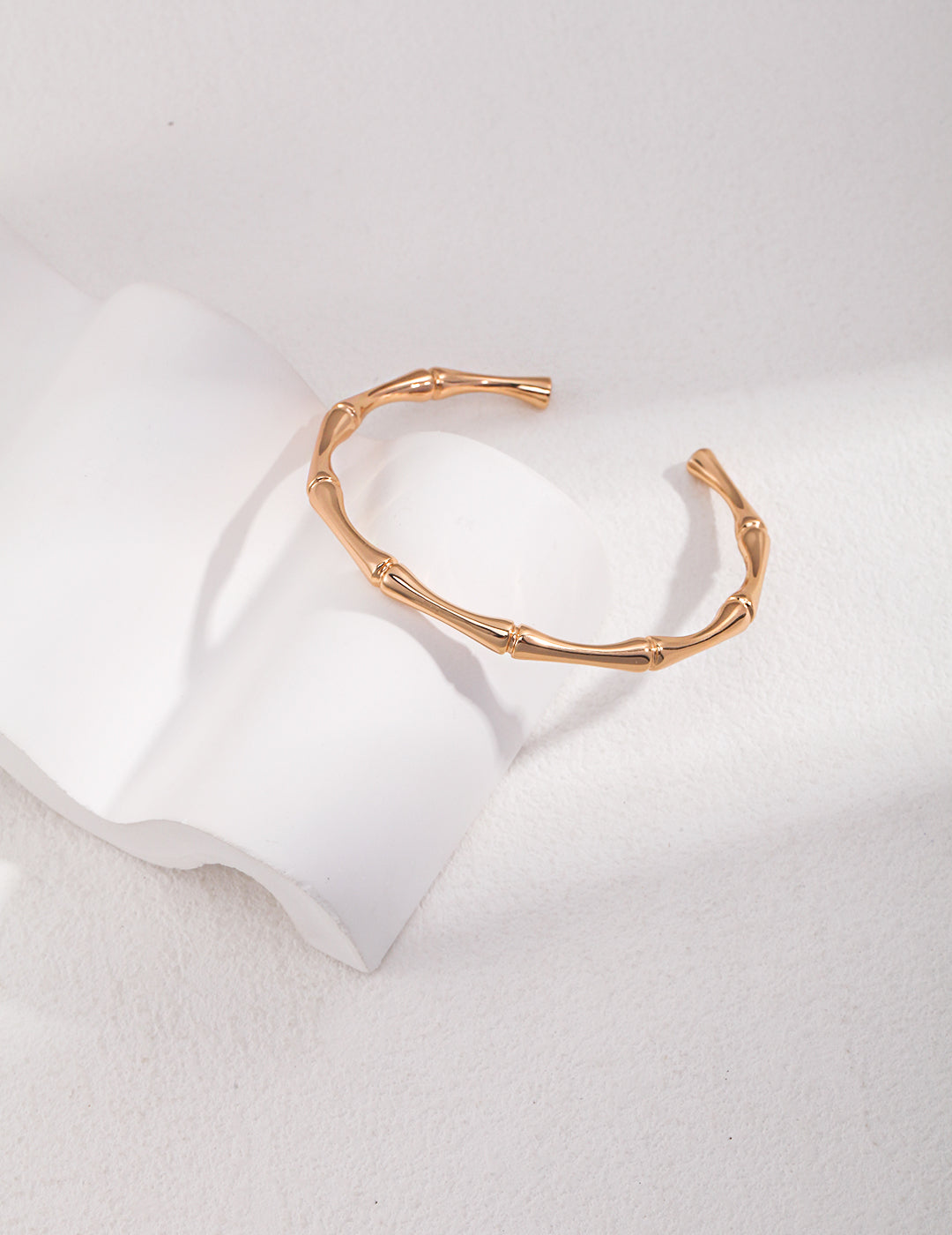 Sterling Silver Bamboo Joint Bangle Bracelet, Minimalist Elegant Chinese-Inspired Design