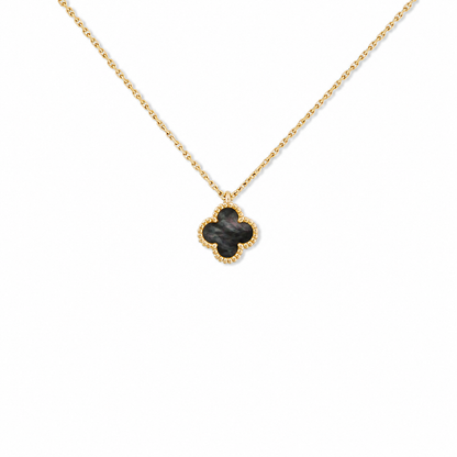 Clover Leaf Necklace, 925 Silver, 18k Gold Plated
