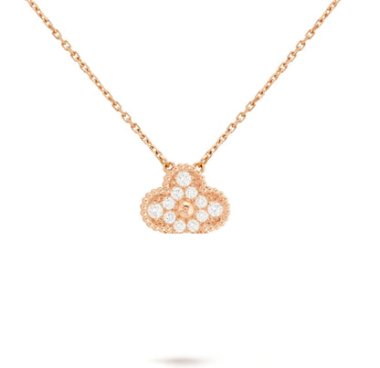 Clover Leaf Necklace, 925 Silver, 18k Gold Plated