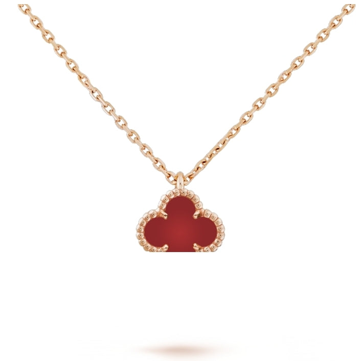 Clover Leaf Necklace, 925 Silver, 18k Gold Plated
