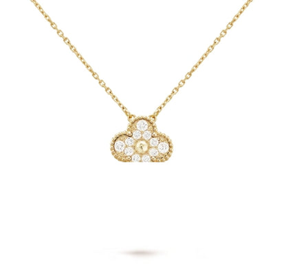 Clover Leaf Necklace, 925 Silver, 18k Gold Plated