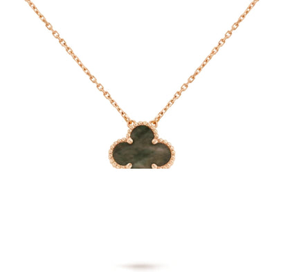 Clover Leaf Necklace, 925 Silver, 18k Gold Plated