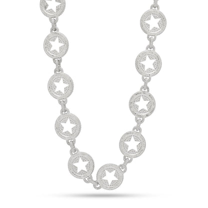 Crowned Ice 20mm Circled Star Chain
