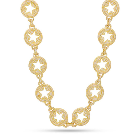 Crowned Ice 20mm Circled Star Chain