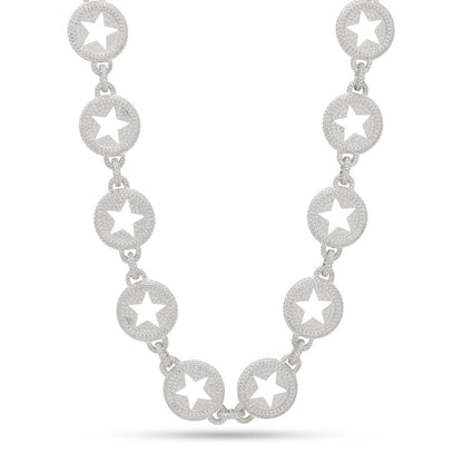Crowned Ice 20mm Circled Star Chain