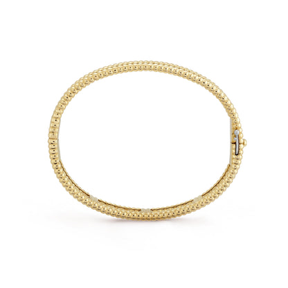 Perlee Bangle,18k Gold Plated,Inlaid Cubic Zircon
