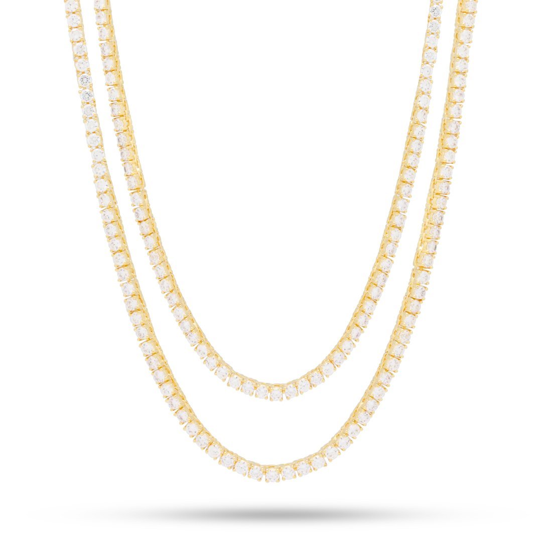 Crowned Ice 3mm Tennis Chain Choker Set