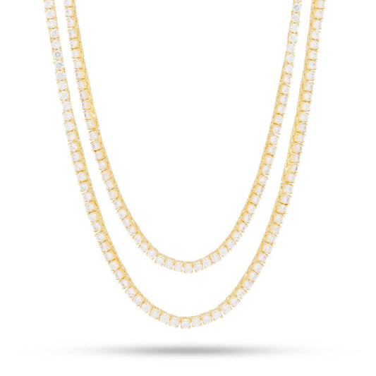Crowned Ice 3mm Tennis Chain Choker Set