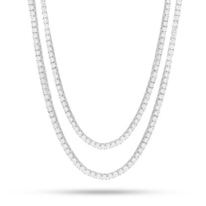 Crowned Ice 3mm Tennis Chain Choker Set