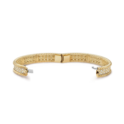 Perlee Bangle,18k Gold Plated,Inlaid Cubic Zircon