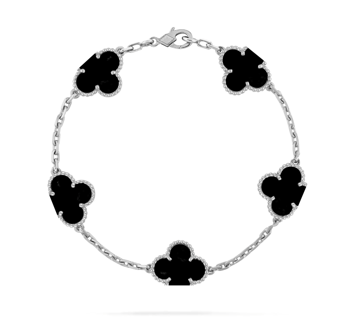 Clover Motif Bracelet, Sterling Silver, 18K Gold Plated
