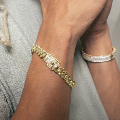 Crowned Ice 5mm Miami Cuban Link Bracelet