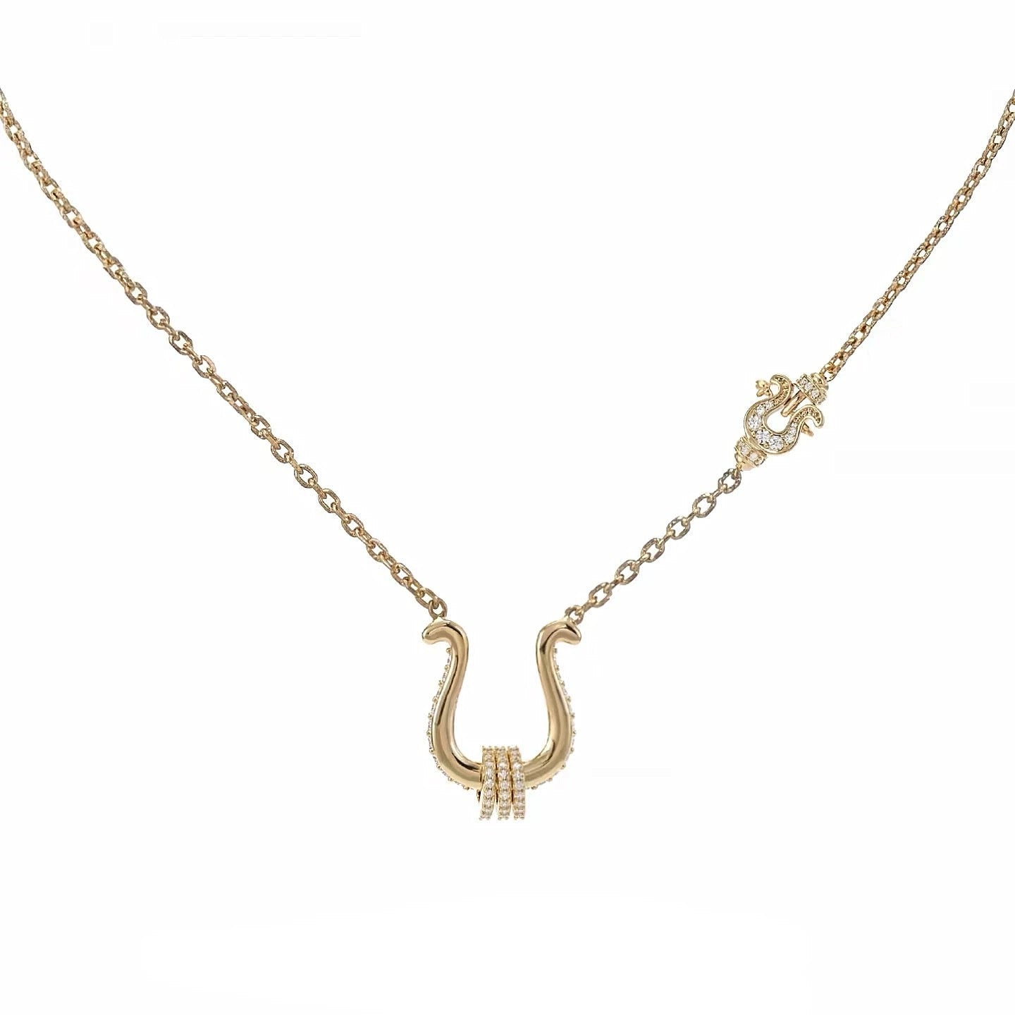 Elegant Diamond Lock Necklace with Minimalist Design