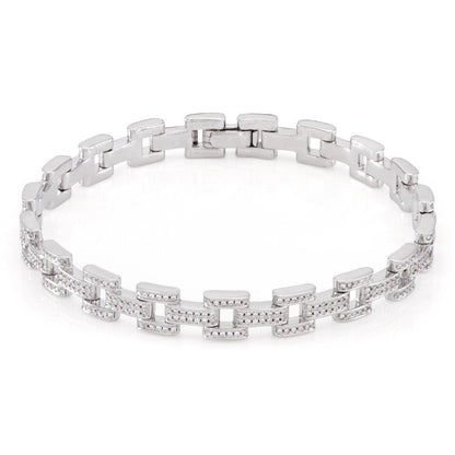 Crowned Ice 8mm Rolo Link Bracelet