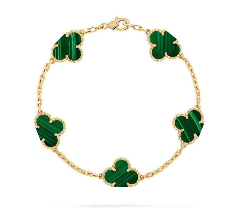 925 Silver, Clover Leaf Bracelet, 18K Gold Plated