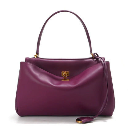Women's Minimalist Rodeo Curved Genuine Leather Shoulder Bag