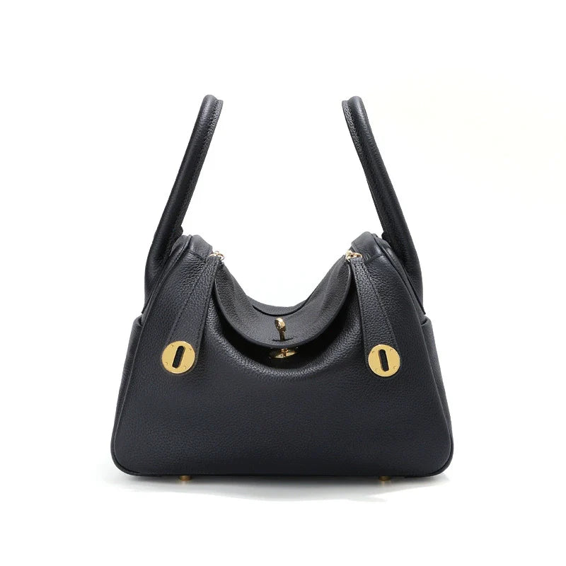 Women’s Minimalist Genuine Leather Cat Eye Decorated Crossbody Shoulder Handbag