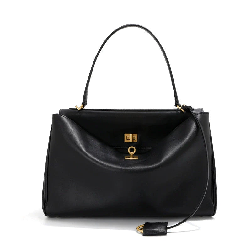 Women's Minimalist Rodeo Curved Genuine Leather Shoulder Bag