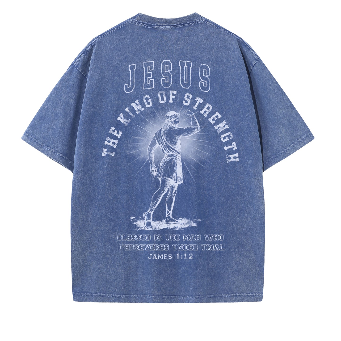 Christian Washed T-Shirt | Jesus The King of Strength