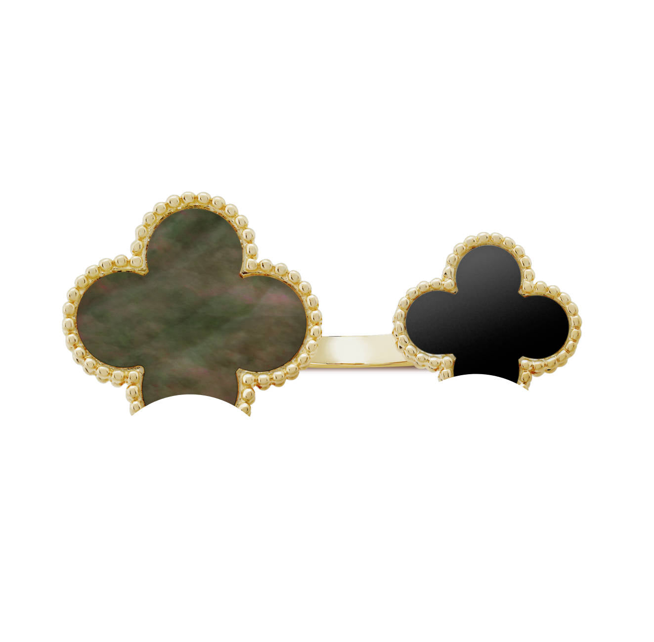 925 silver clover leaf ring detail view 4