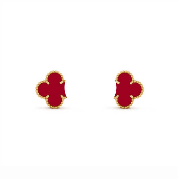 Clover Leaf Earstuds, 925 Silver, 18K Gold Plated, 1 Motifs