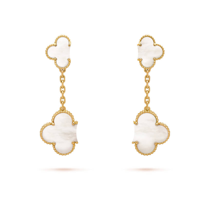 Clover Leaf Earstuds, 925 Silver, 18K Gold Plated, 1 Motifs