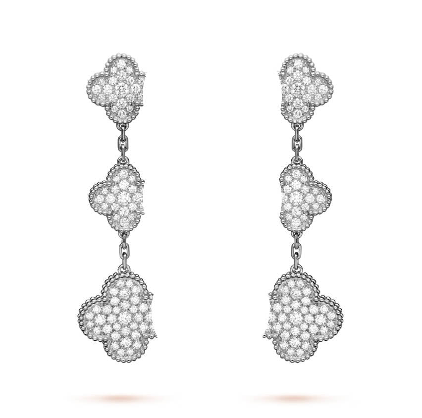 Clover Leaf Earstuds, 925 Silver, 18K Gold Plated, 1 Motifs