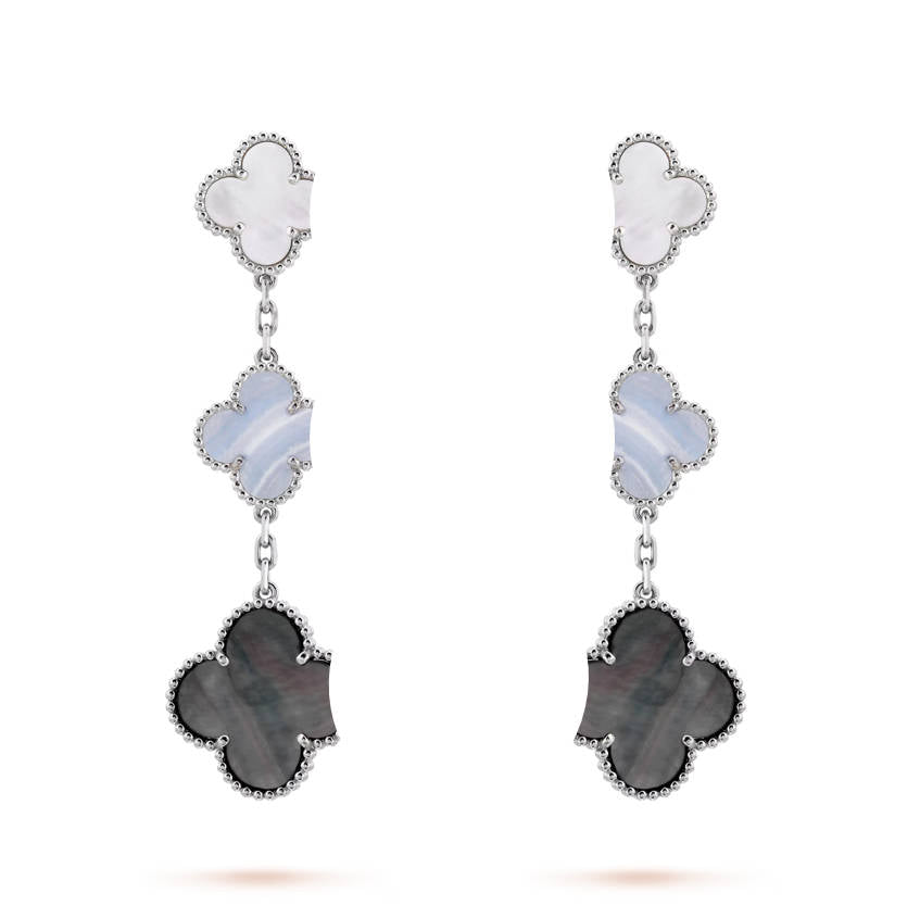 Clover Leaf Earstuds, 925 Silver, 18K Gold Plated, 1 Motifs