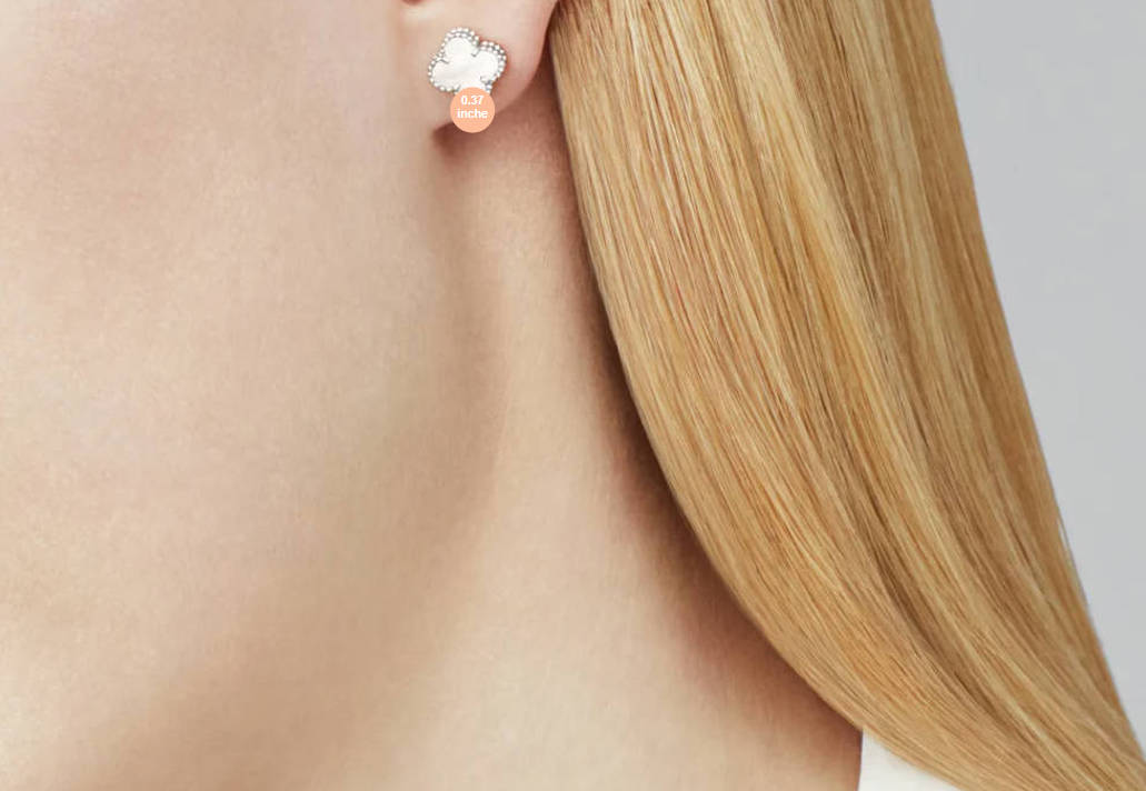 925 silver clover leaf earrings detail view 3