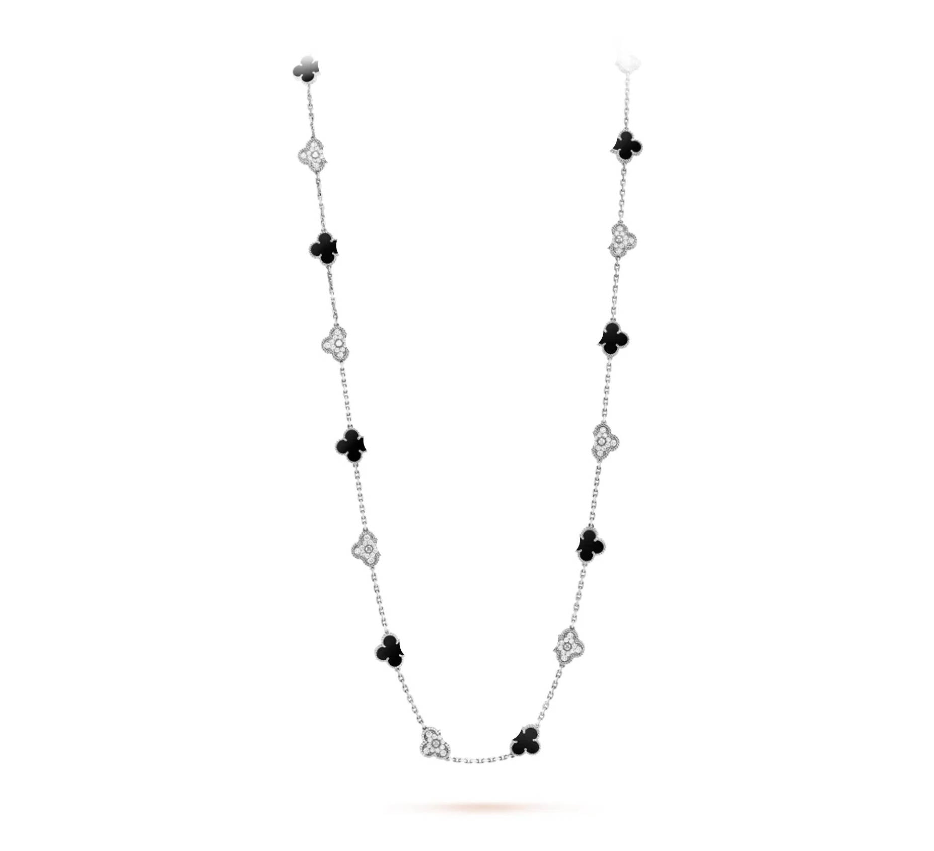 925 silver clover leaf necklace detail view 1