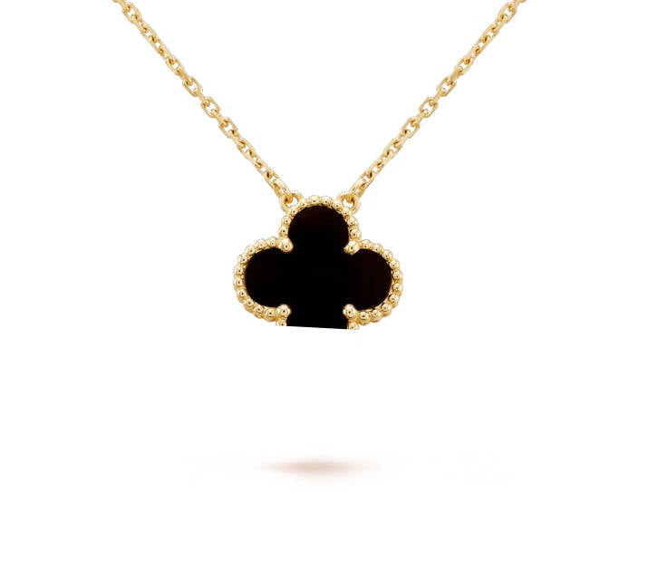 Clover Leaf Necklace, 925 Silver, 18K Gold Plated