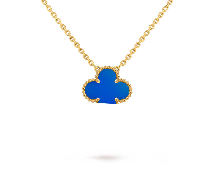 Clover Leaf Necklace, 925 Silver, 18K Gold Plated