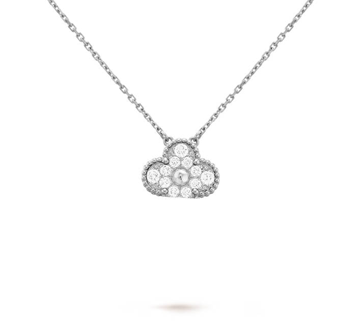 Clover Leaf Necklace, 925 Silver, 18K Gold Plated