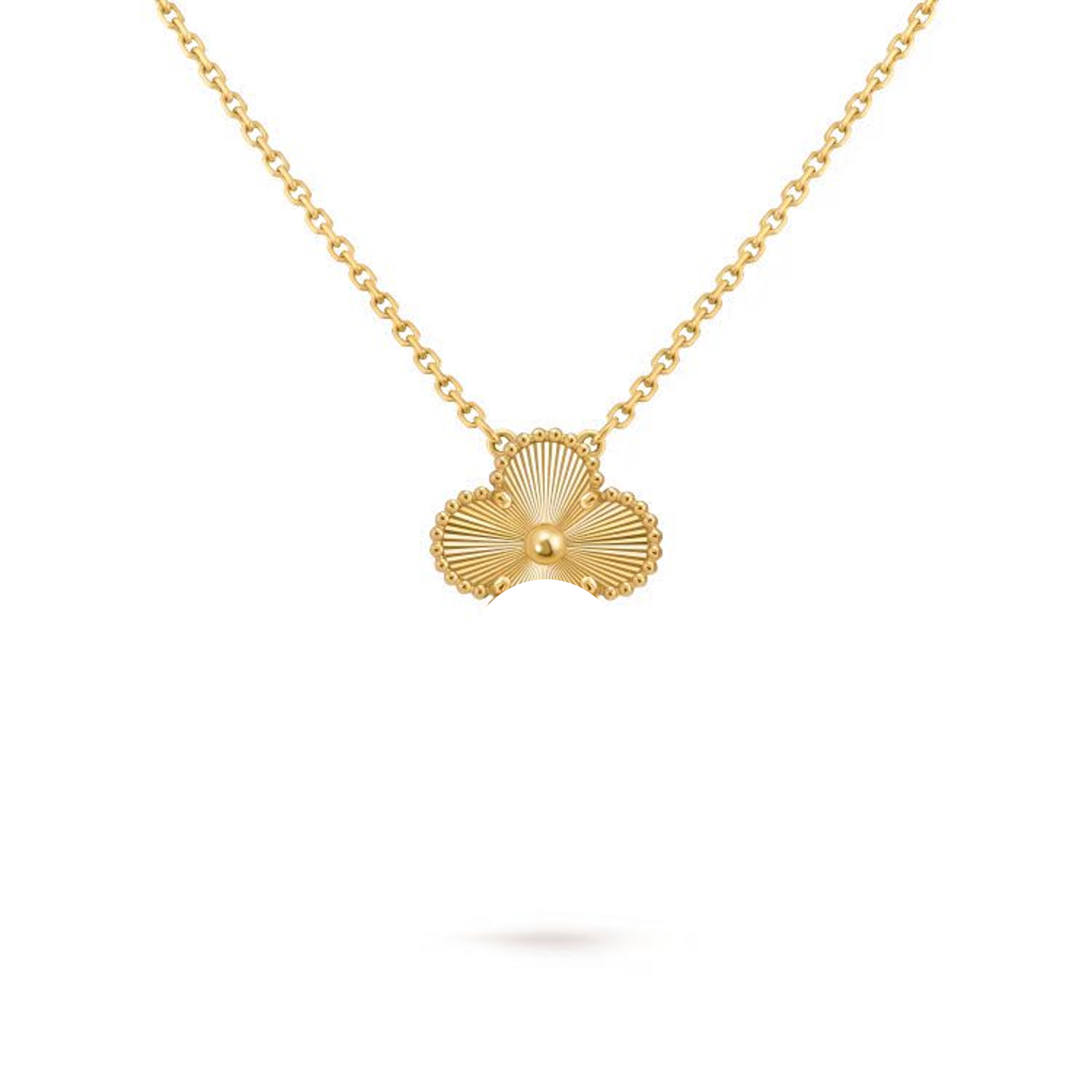 Clover Leaf Necklace, 925 Silver, 18K Gold Plated