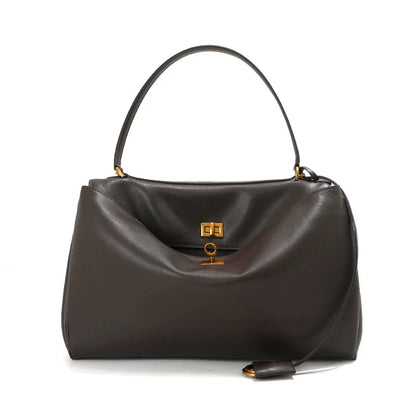 Women's Minimalist Rodeo Curved Genuine Leather Shoulder Bag