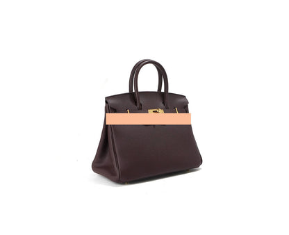Women's Handbag, Togo Leather, Top Handle, Cross-body with shoulder strap