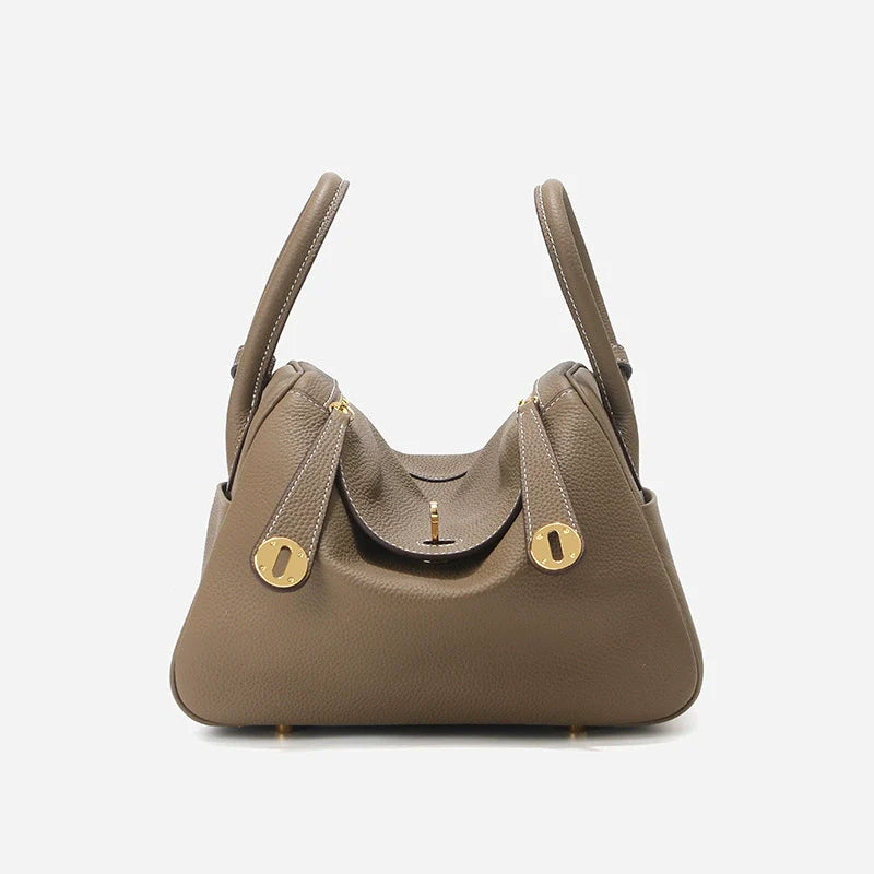 Women’s Minimalist Genuine Leather Cat Eye Decorated Crossbody Shoulder Handbag