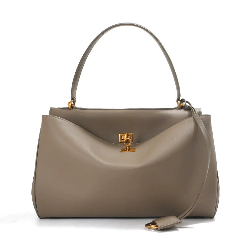 Women's Minimalist Rodeo Curved Genuine Leather Shoulder Bag