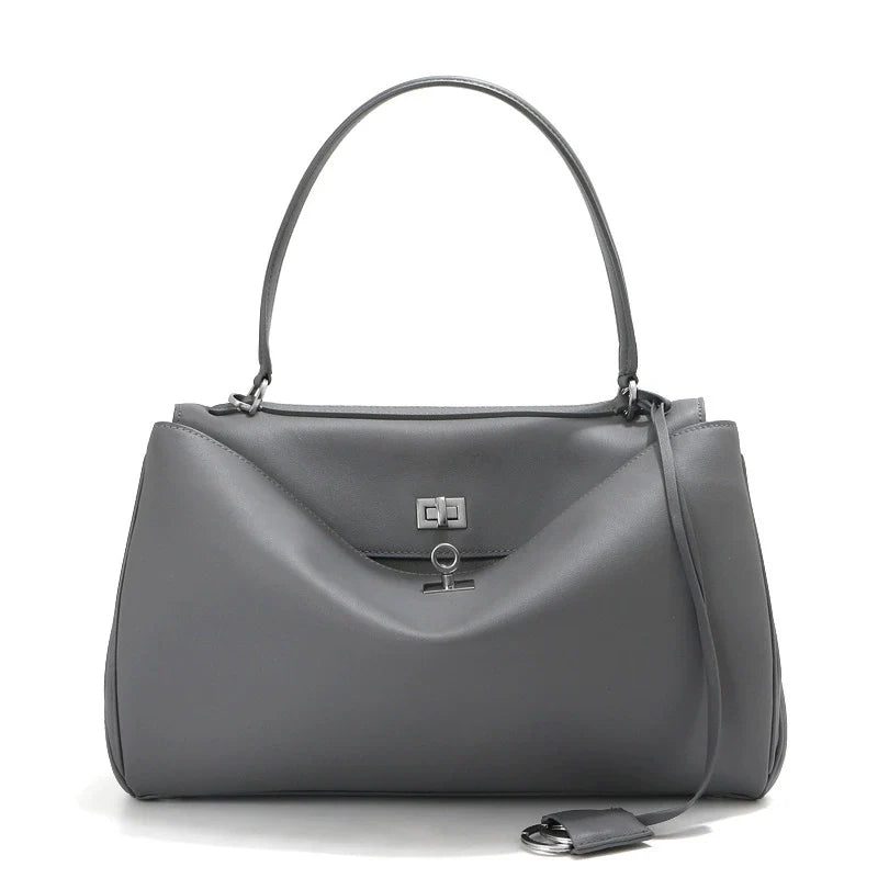 Women's Minimalist Rodeo Curved Genuine Leather Shoulder Bag