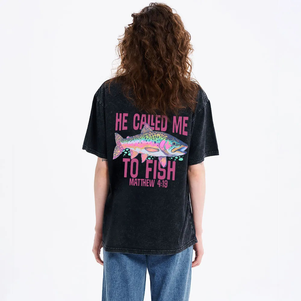 Tie Dye Heavy Cotton T-Shirt | He Called Me To Fish