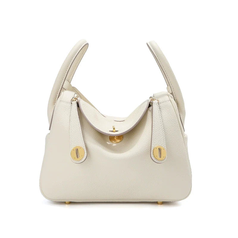Women’s Minimalist Genuine Leather Cat Eye Decorated Crossbody Shoulder Handbag