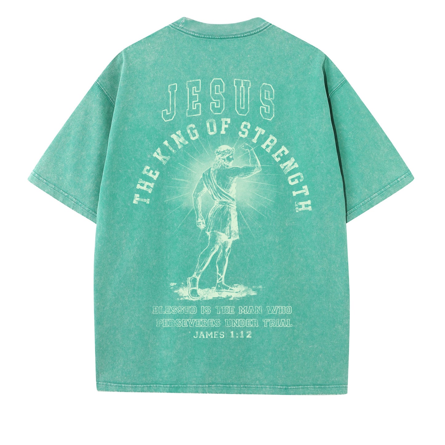 Christian Washed T-Shirt | Jesus The King of Strength