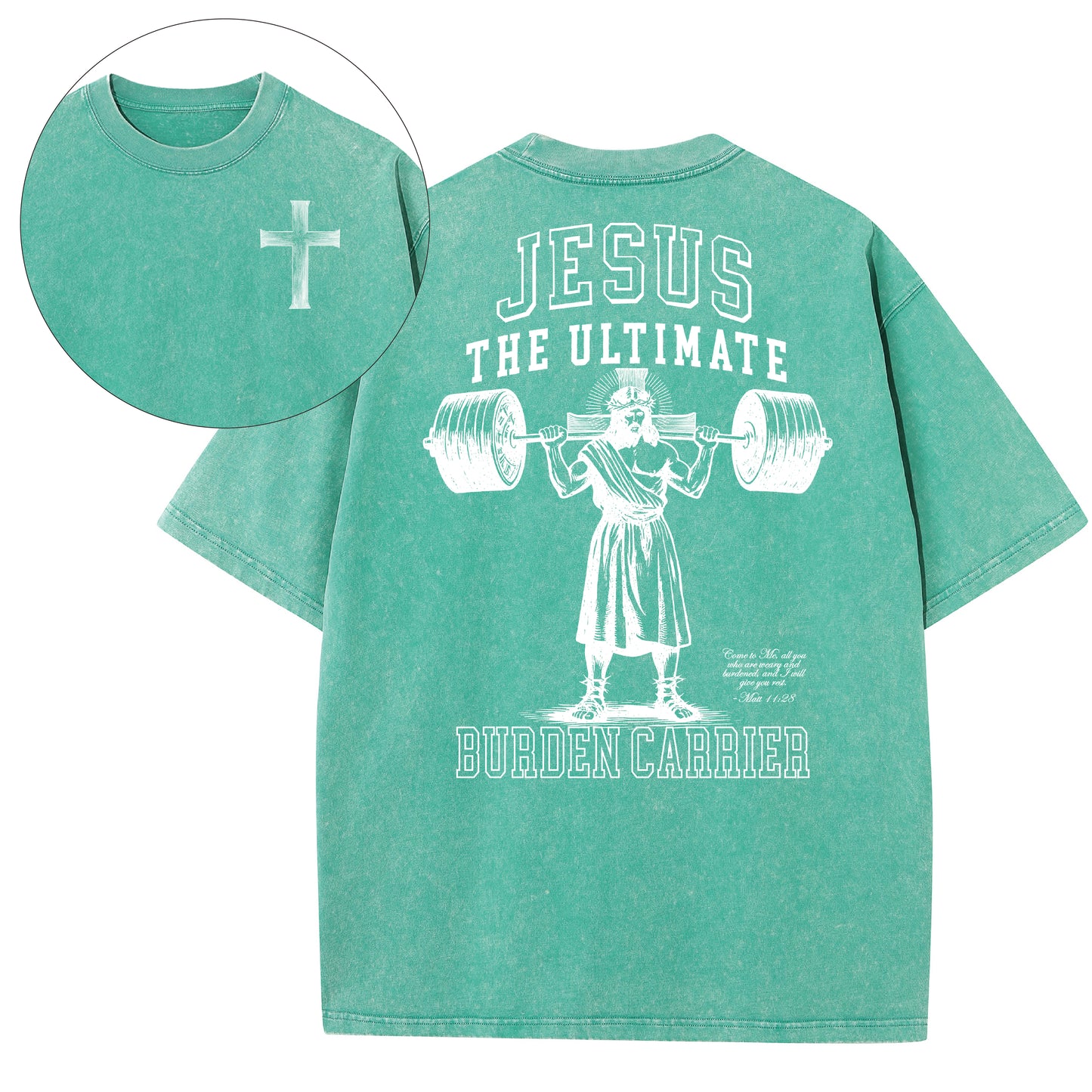 Christian Washed T-Shirt | Jesus The Ultimate Burden Carrier