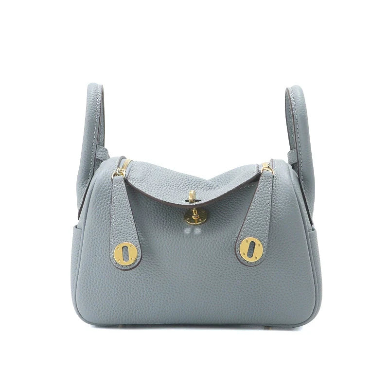 Women’s Minimalist Genuine Leather Cat Eye Decorated Crossbody Shoulder Handbag