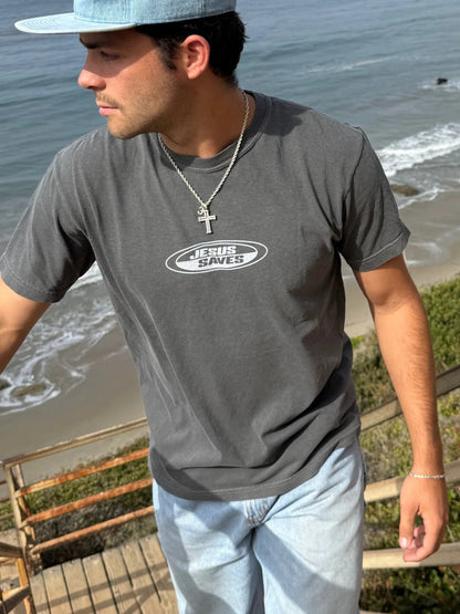 RETRO COMFORT COLOR TEE | "JESUS SAVES" | PEPPER