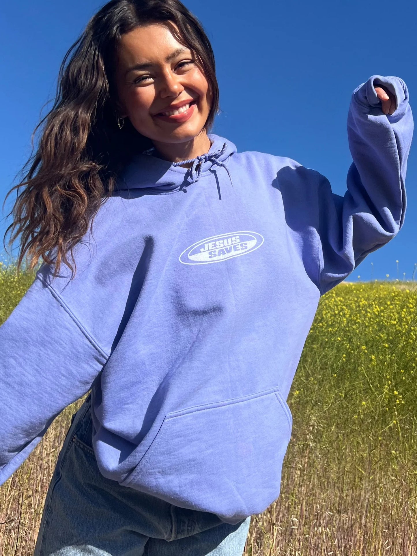 RETRO HOODIE | "JESUS SAVES" | VIOLET | NEW!