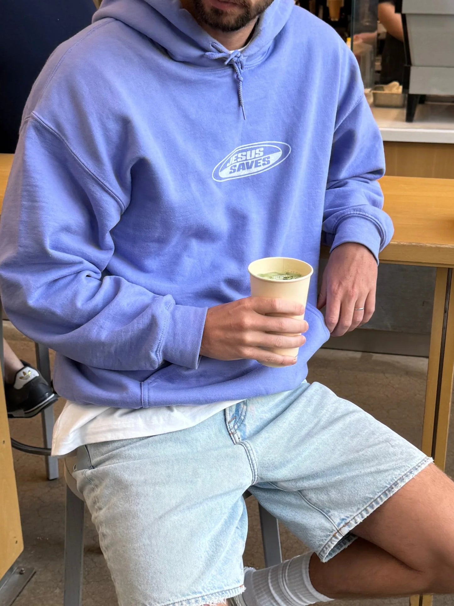 RETRO HOODIE | "JESUS SAVES" | VIOLET | NEW!